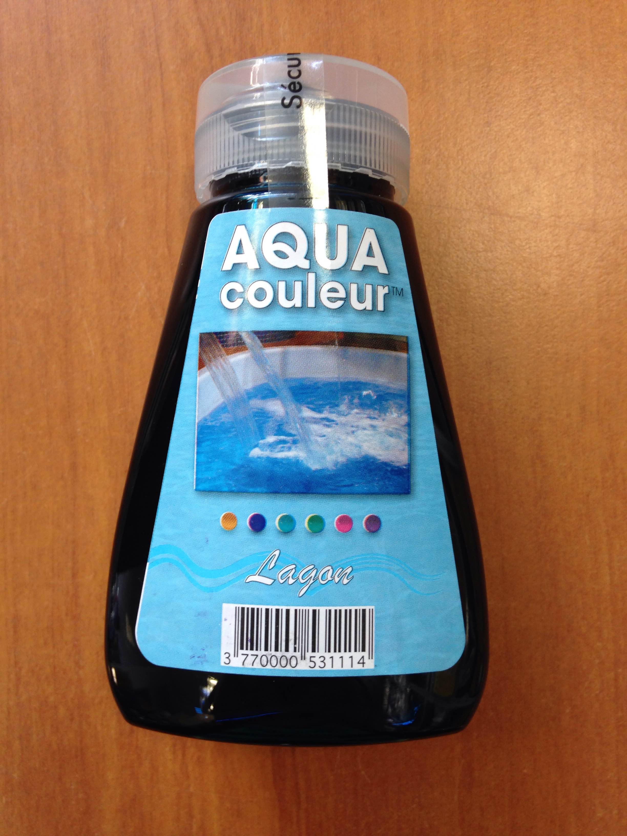 COLORANT PISCINE OU SPA BLEU "LAGON" AQUACOULEUR - FLACON 180 ML