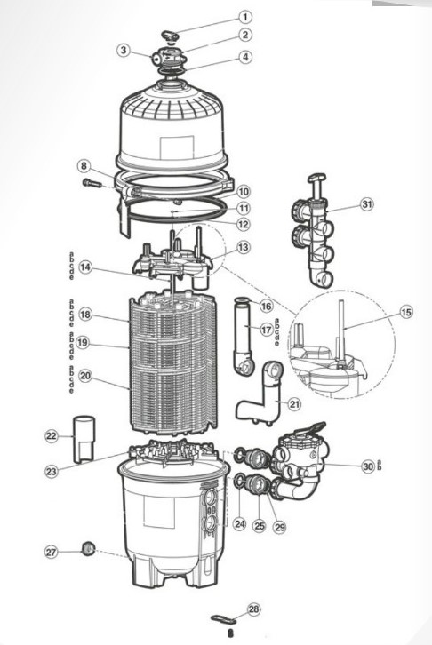 COLLECTEUR SUPERIEUR DEX2400C / 164200061